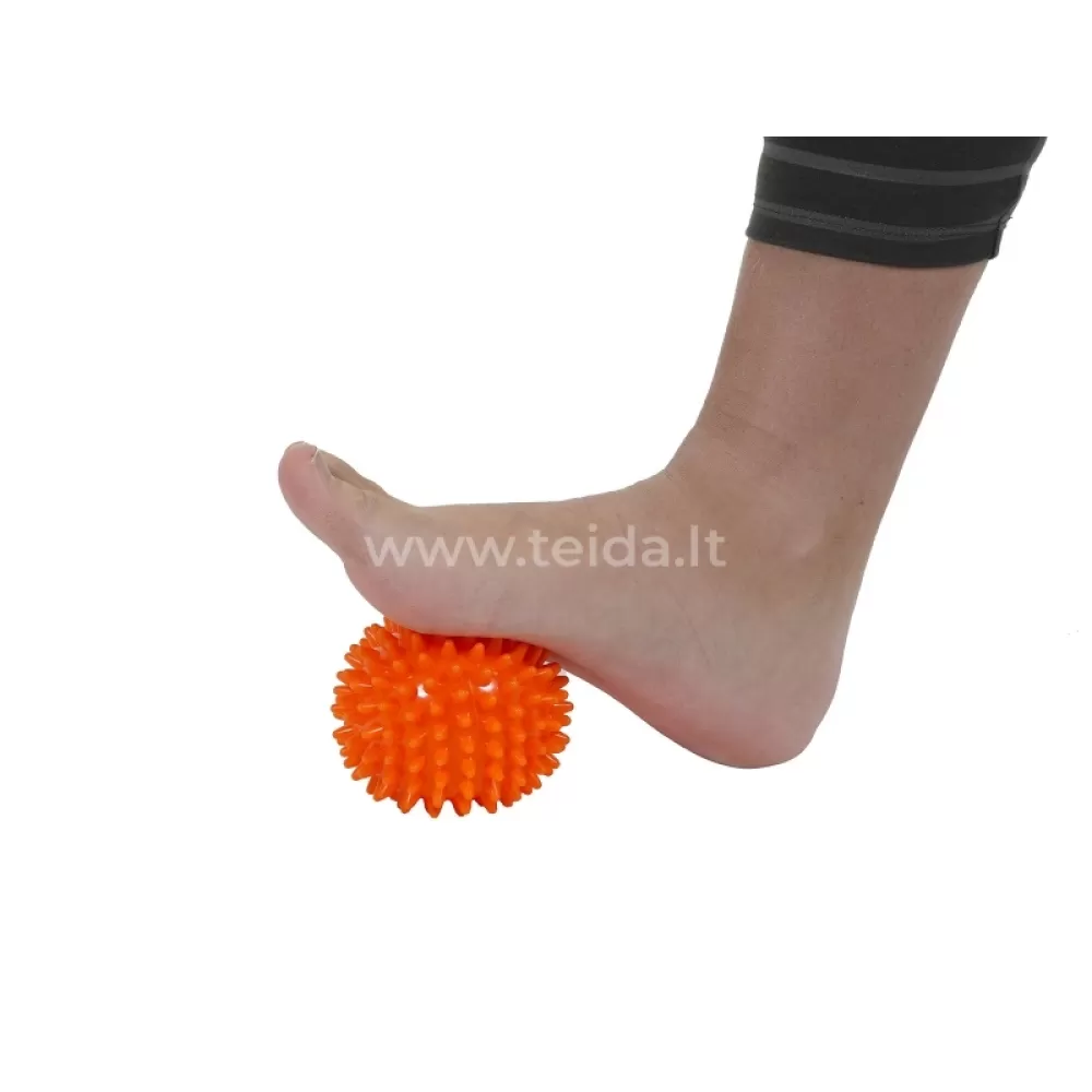 BEAUTY REFLEX 8 cm skersmens dygliuotas masažo kamuoliukas, oranžinis