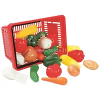 Žaislinis pirkinių krepšys su daržovėmis