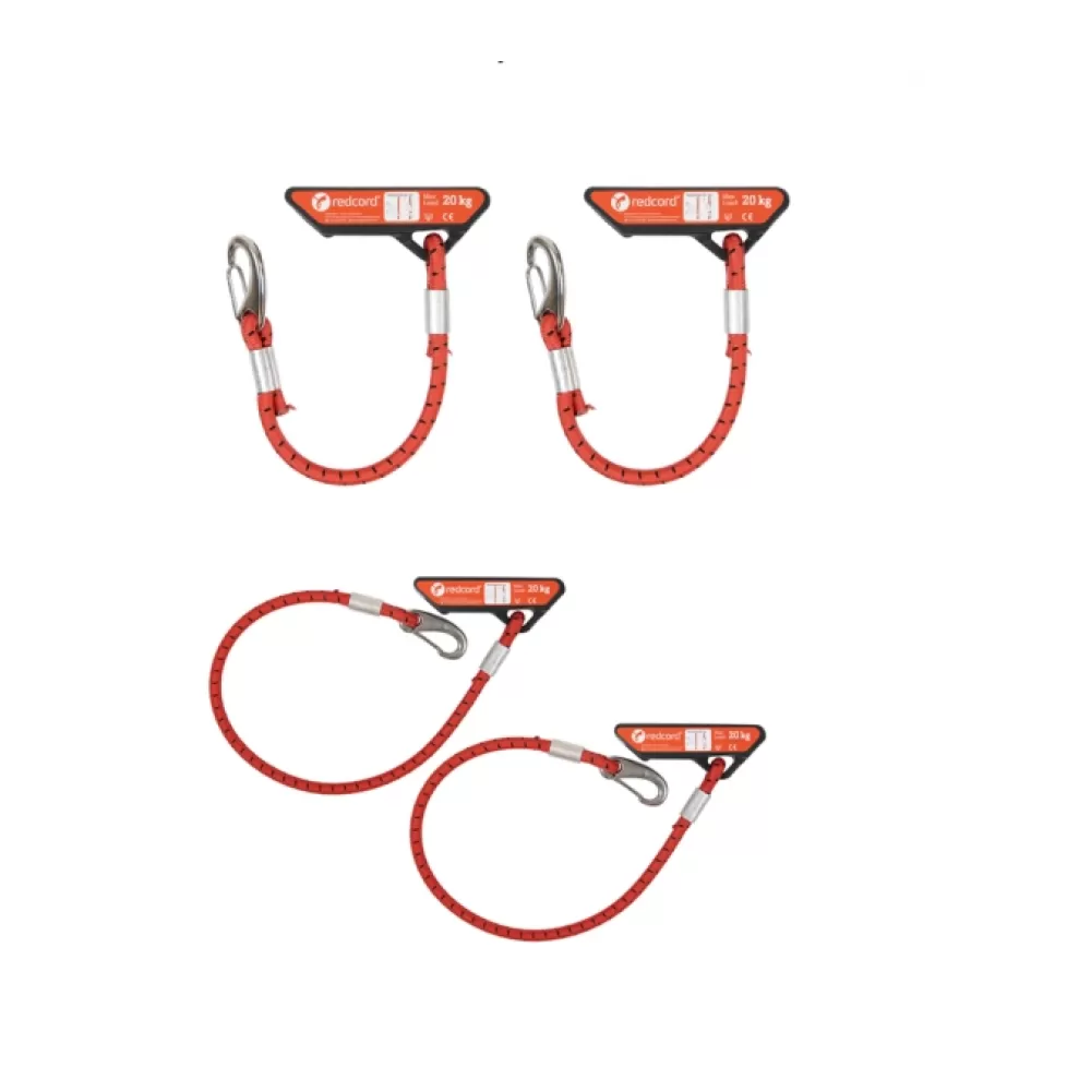 Redcord elastinė virvė su tvirtinimu, 30cm, didelio pasipriešinimo, raudona (pora)