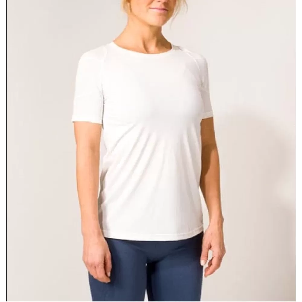 Laikyseną koreguojantys marškinėliai moterims, baltos spalvos, dydis S