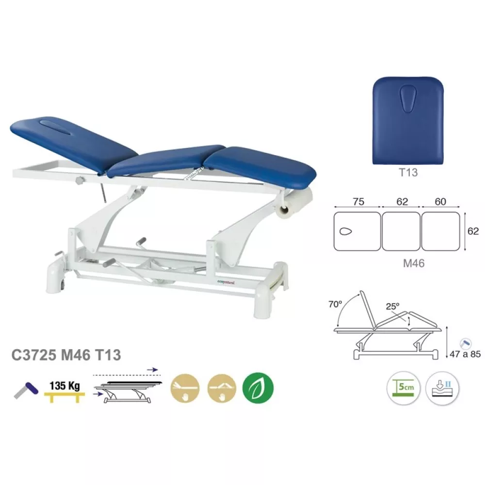 Hidraulinis 3-jų dalių masažo (terapinis) stalas C3725