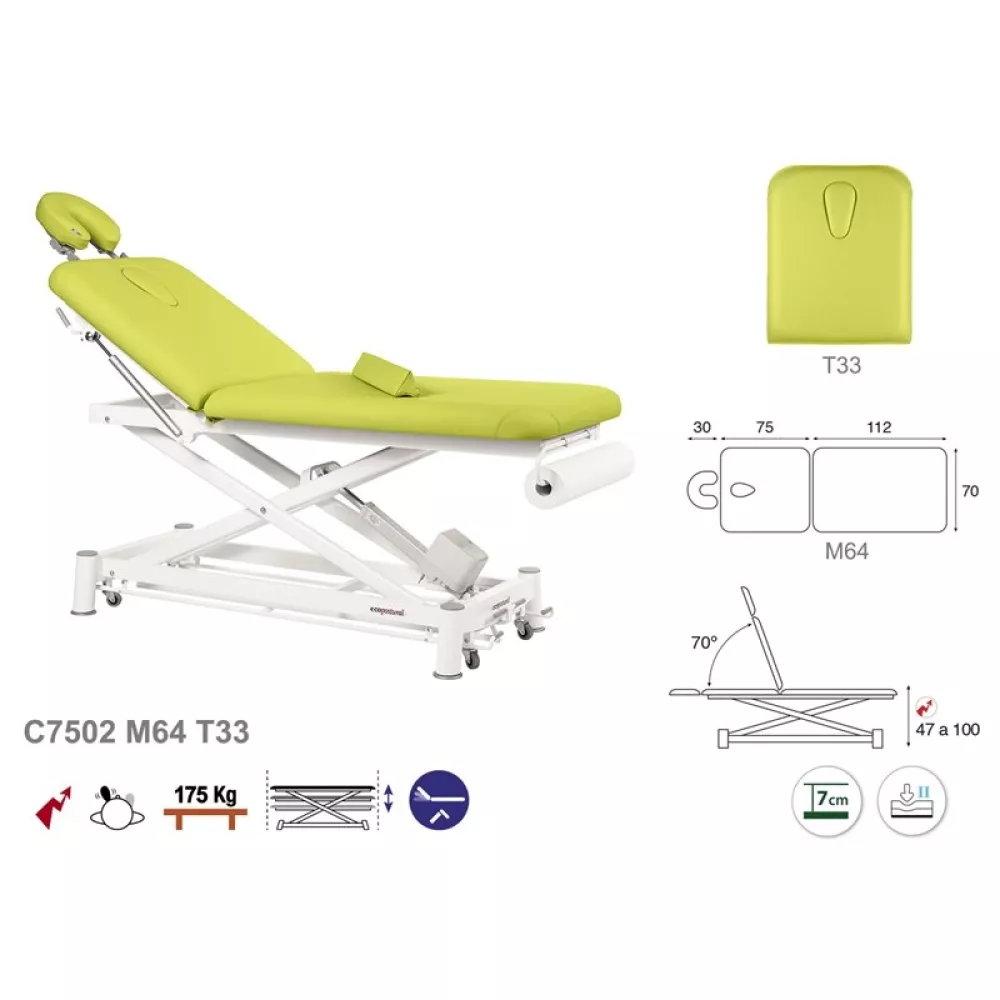 Elektrinis 2-jų dalių masažo (terapinis) stalas C7502